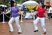 Katie and Whitney L. having a great time with their duet - CenterFest - 09/21/13
